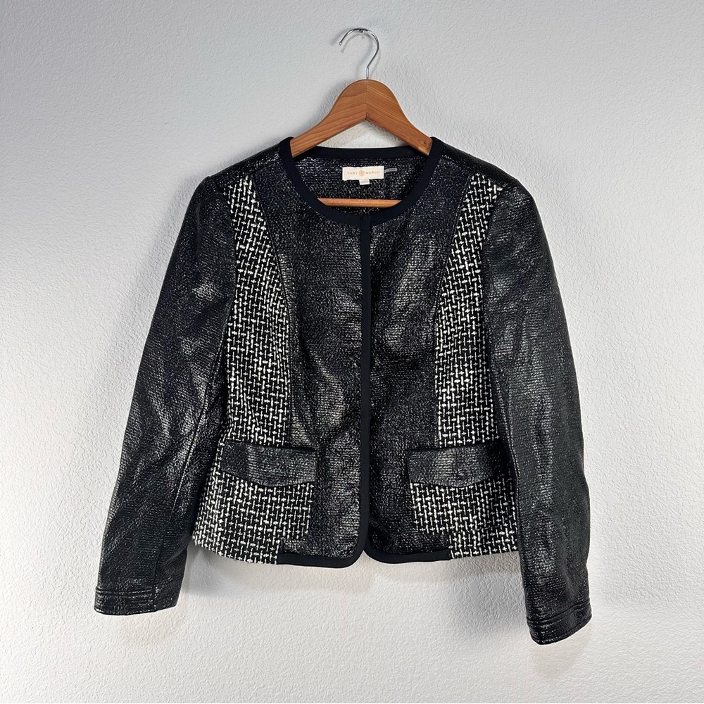 Tory Burch Daria‎ Tweed Moto Jacket Sz 8